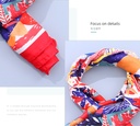 Bright Flowers Pattern Square Scarves(Red)