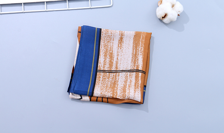Stylish Abstract Art Square Scarves(Blue and Brown)