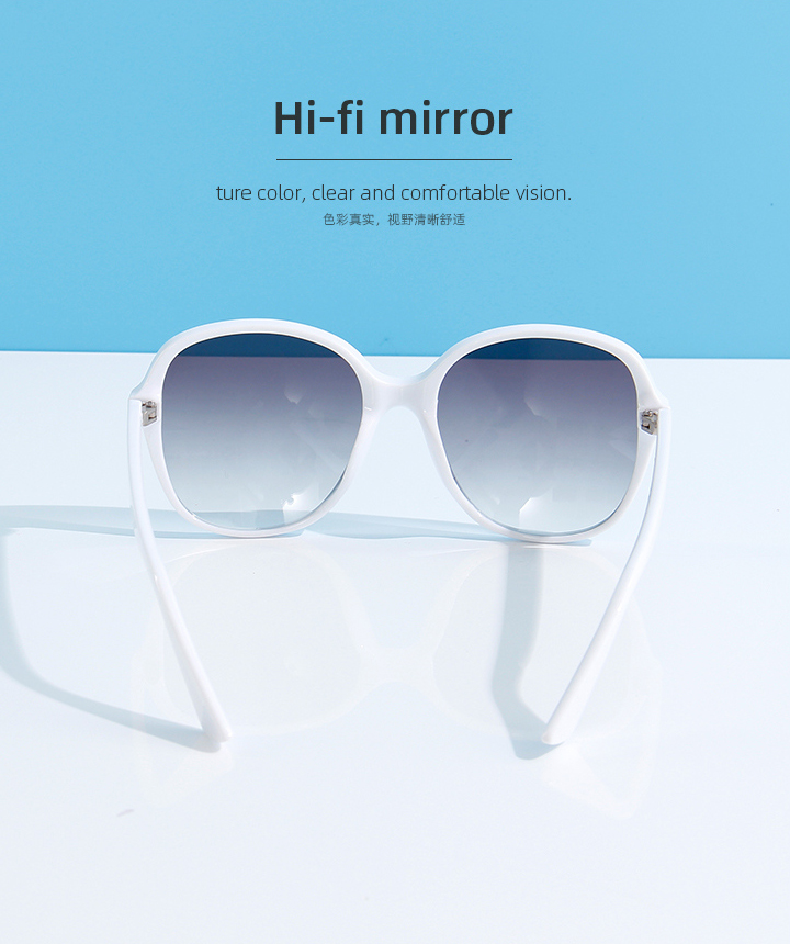 Stylish Round Frame Sunglasses for Ladies(White)