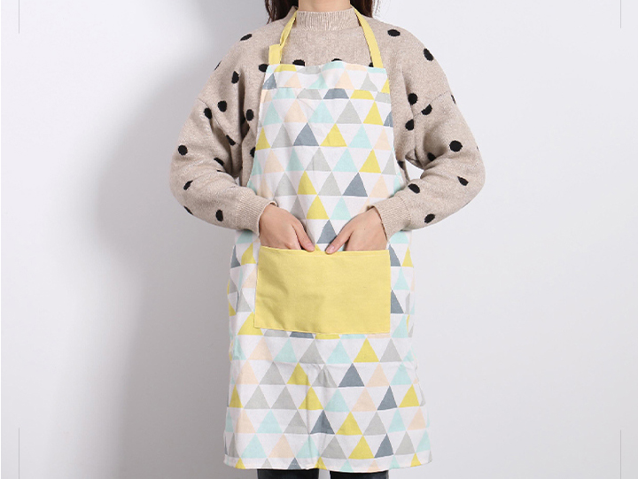 Geometric Triangle Pattern Apron (Yellow)