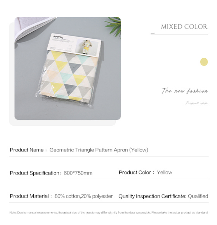 Geometric Triangle Pattern Apron (Yellow)