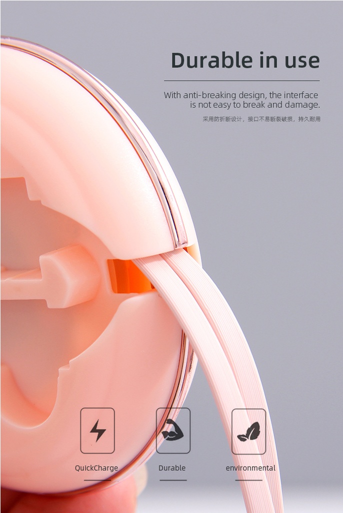 ICARER FAMILY UFO Shaped MICRO&TYPE-C 2-in-1 Data Cable(Pink)-AK104A1