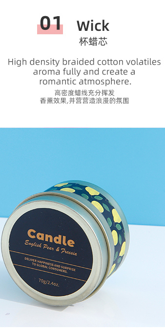 SC0006 Fruit Golden Can Candle 70g/2.4oz.