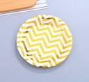 Golden Waving Round Paper Plate(9 Inches)(10 Count)