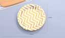 Golden Waving Round Paper Plate(9 Inches)(10 Count)