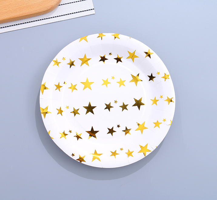 Golden Star Round Paper Plate(9 Inches)(10 Count)