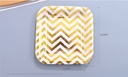 Golden Waving Square Paper Plate(9 Inches)(10 Count)