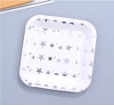 Golden Stars Square Paper Plate(9 Inches)(10 Count)