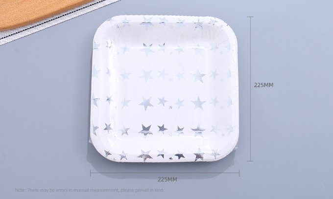 Golden Stars Square Paper Plate(9 Inches)(10 Count)
