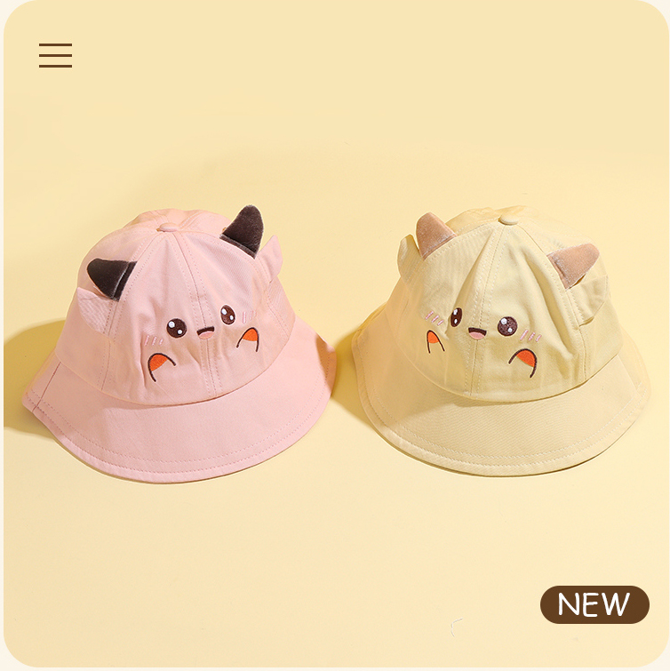 Happy Animal Expression Embroidery Hat for Kids