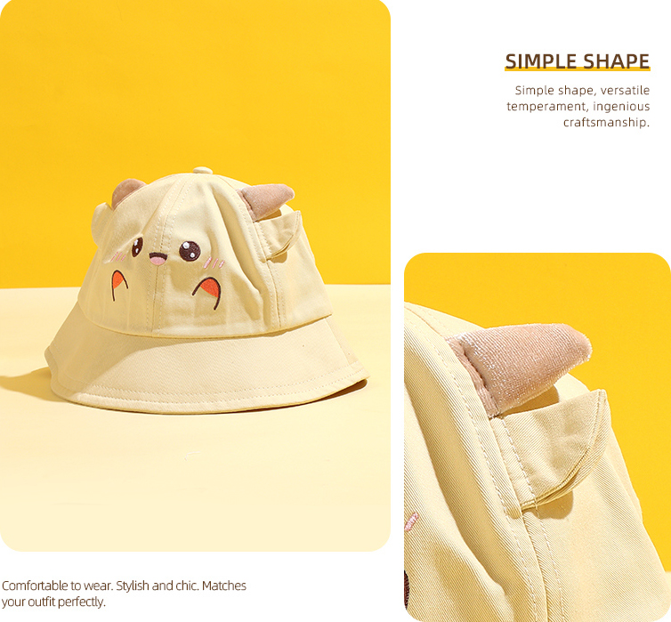 Happy Animal Expression Embroidery Hat for Kids