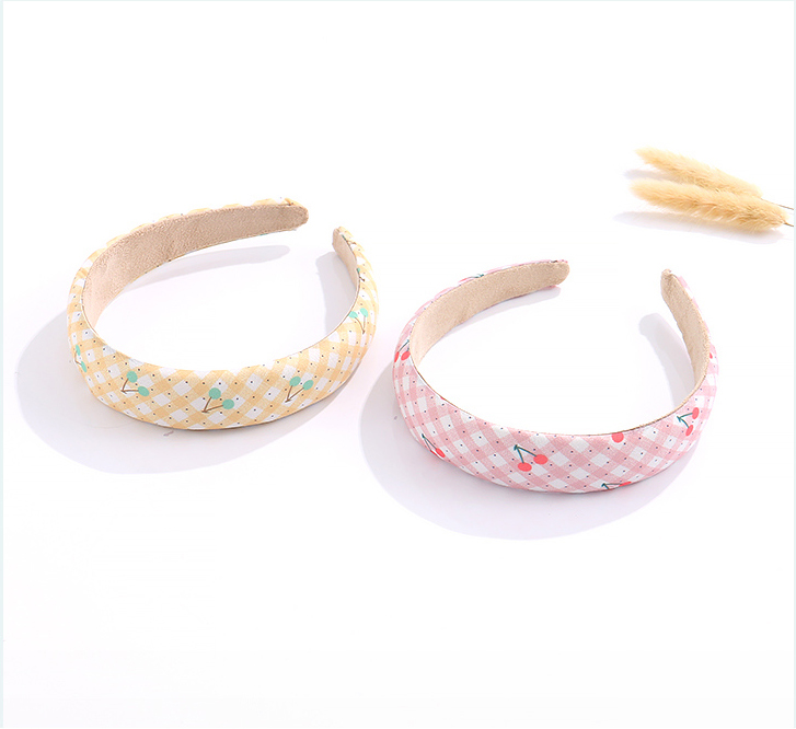 Sweet Cherry Checks Sponge Hair Band