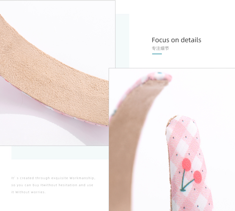 Sweet Cherry Checks Sponge Hair Band