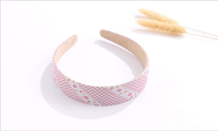 Sweet Printing Checks Wide Hair Band