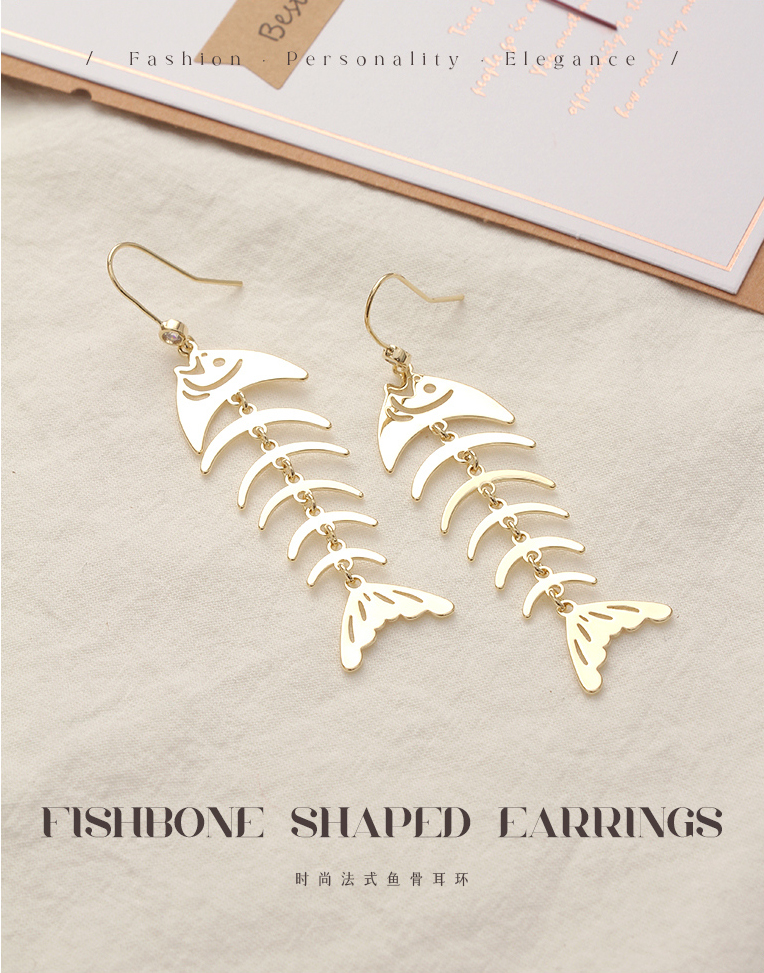 Stylish Fishbone Shaped Earrings