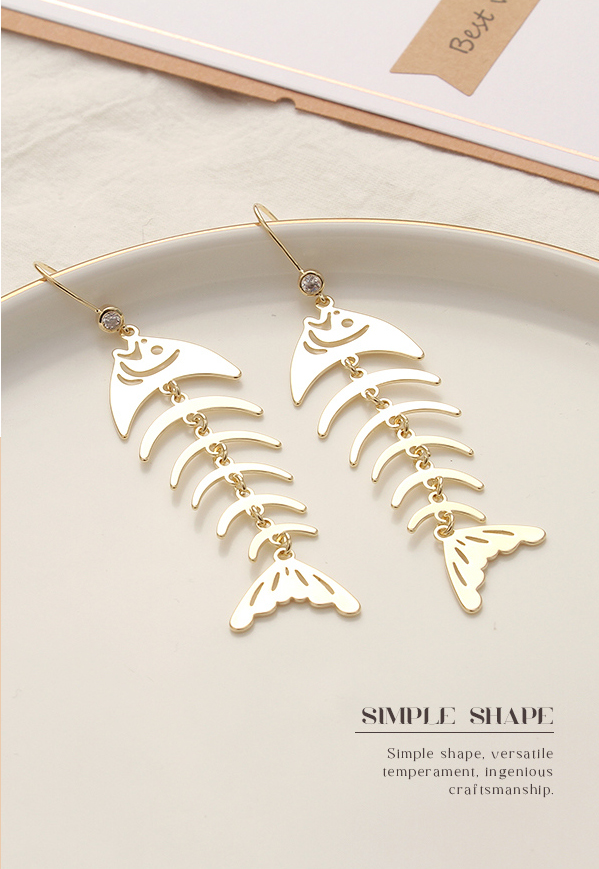 Stylish Fishbone Shaped Earrings
