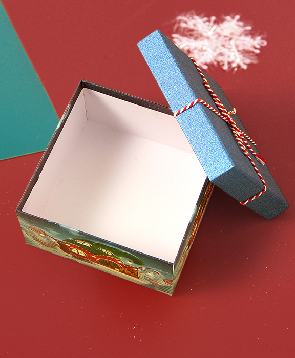 Snowhouse Christmas Series Gift Box-Blue Lid(190*190*95mm)