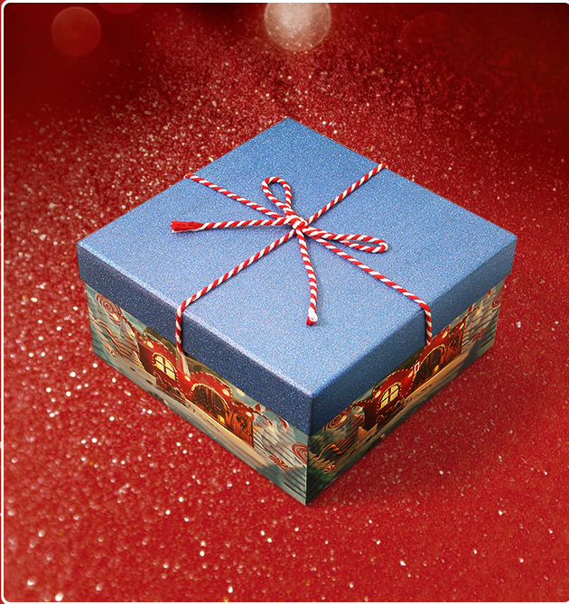 Snowhouse Christmas Series Gift Box-Blue Lid(170*170*80mm)