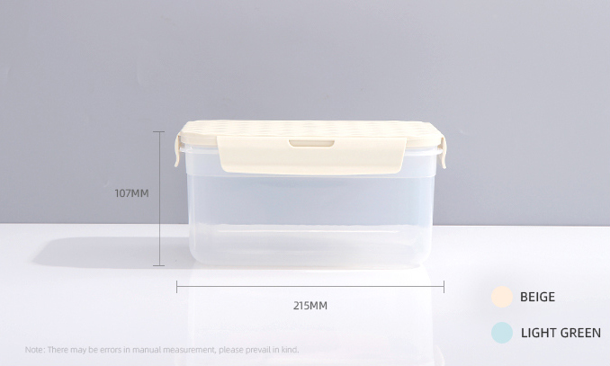 Large Airtight Food Storage Box with Stripes Lid 2400ml/81.1fl.oz.