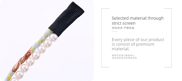Double Layers Artificial Pearl Printing Dot Headband
