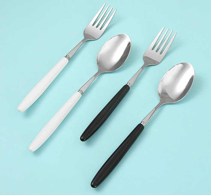 Portable Ceramic Fork Spoon Cutlery Set