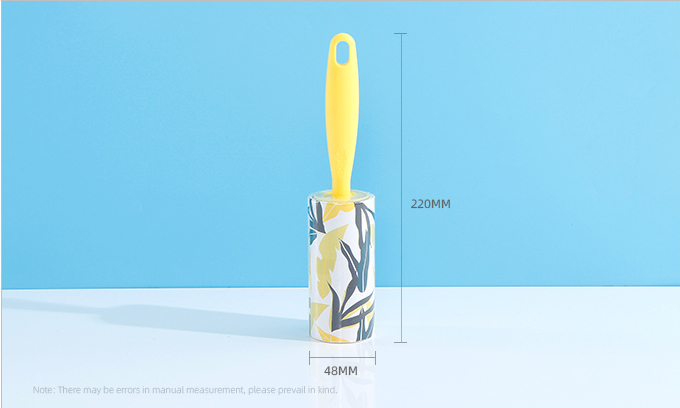 Thin Handle Handheld Lint Roller(Yellow) 50PCS/Roll