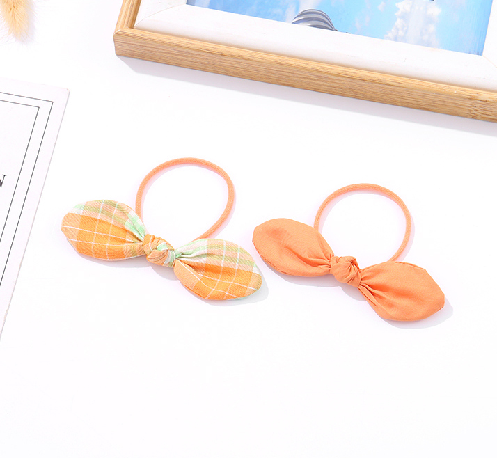 Simple Light Color Checks Hair Tie 2PCS
