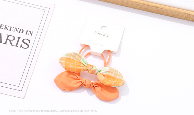 Simple Light Color Checks Hair Tie 2PCS