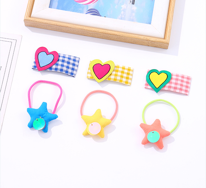 Loving Heart Hair Clip Star Hair Tie Set