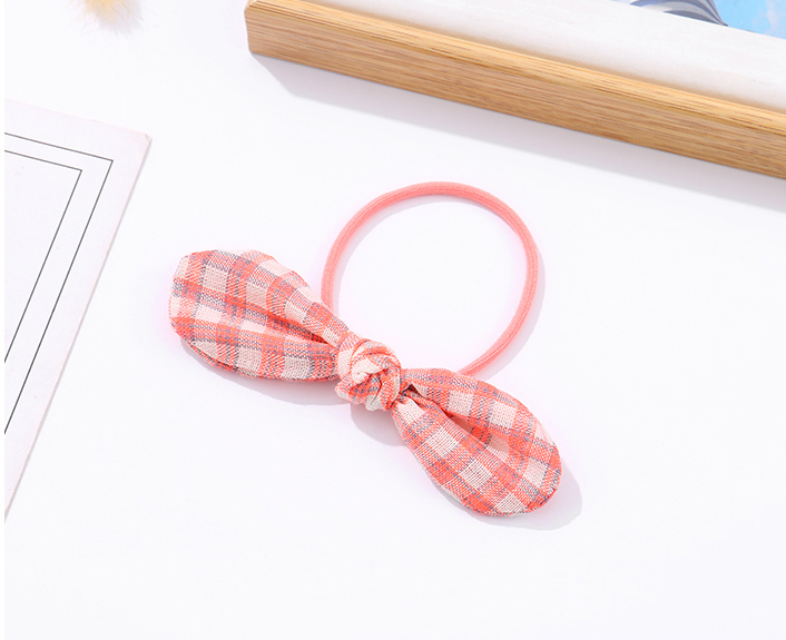 Fluorescent Checks Bunny Ear Hair Tie 2PCS