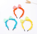 Simple Fluorescent Checks Bow Hair Band