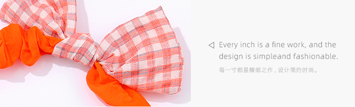 Simple Fluorescent Checks Bow Hair Band