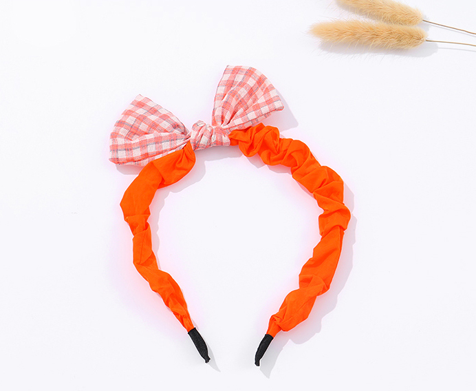 Simple Fluorescent Checks Bow Hair Band