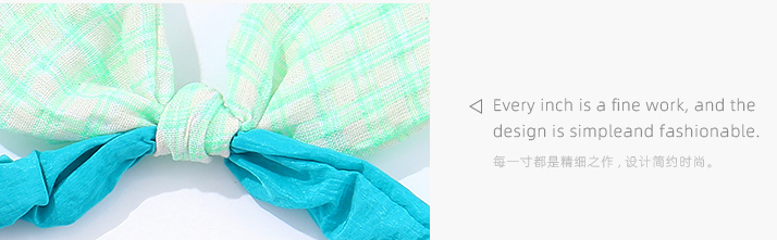 Fluorescent Smiling Checks Bunny Ear Hair Band