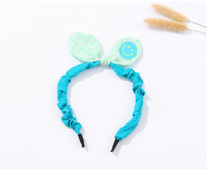 Fluorescent Smiling Checks Bunny Ear Hair Band