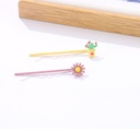 Flower and Cactus Hair Pin 2 PCS