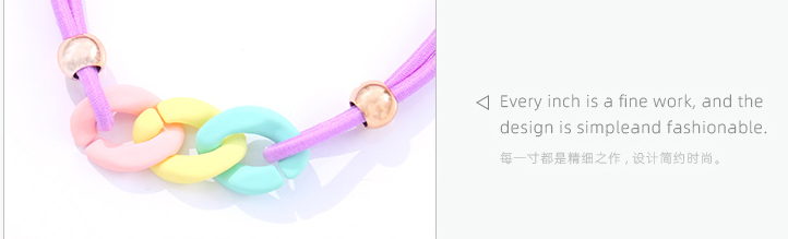 Fashionable Interlocking Circles Acrylic Hair Tie 2 PCS