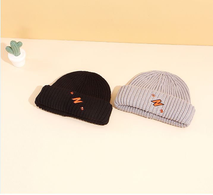 Unique Letter Colon Embroidery Knitted Hat