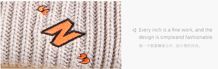 Unique Letter Colon Embroidery Knitted Hat