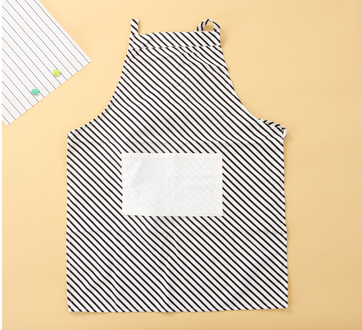 Black and White Stripes Apron(Black and White)