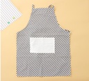 Black and White Stripes Apron(Black and White)