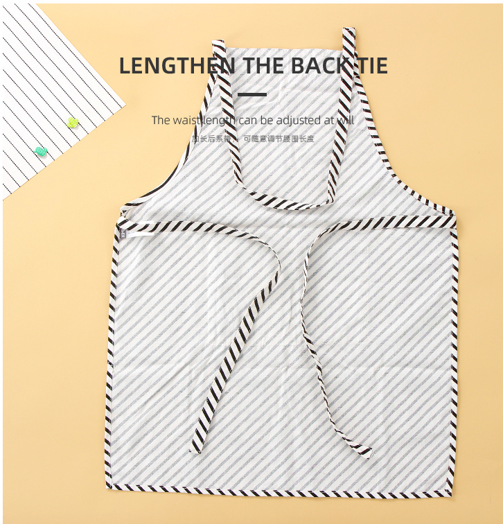 Black and White Stripes Apron(Black and White)