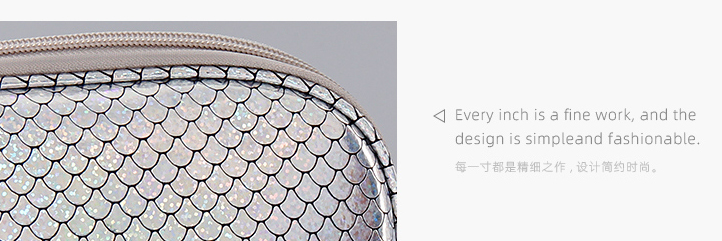 Fish Scales Look Shell Cosmetic Bag(Silver)