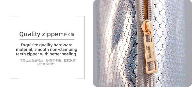 Fish Scales Look Shell Cosmetic Bag(Silver)