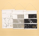 Marble Series Hanging Storage Bag with 6 Pockets and 3 Hooks