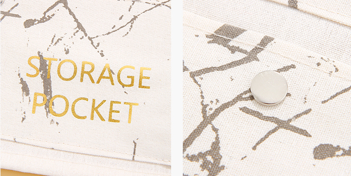 Marble Series Hanging Storage Bag with 6 Pockets and 3 Hooks