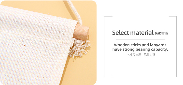 Marble Series Hanging Storage Bag with 6 Pockets and 3 Hooks