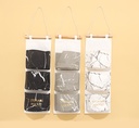 Marble Series Hanging Storage Bag with 3 Half-circle Pockets
