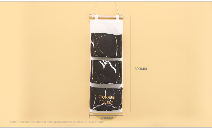Marble Series Hanging Storage Bag with 3 Half-circle Pockets