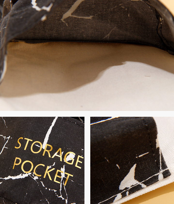Marble Series Hanging Storage Bag with 3 Half-circle Pockets